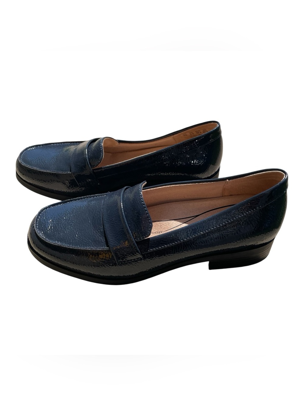 LifeStride Sonoma 2 Loafer Shoes Women’s 8W Lux Navy Patent Slip On Soft System